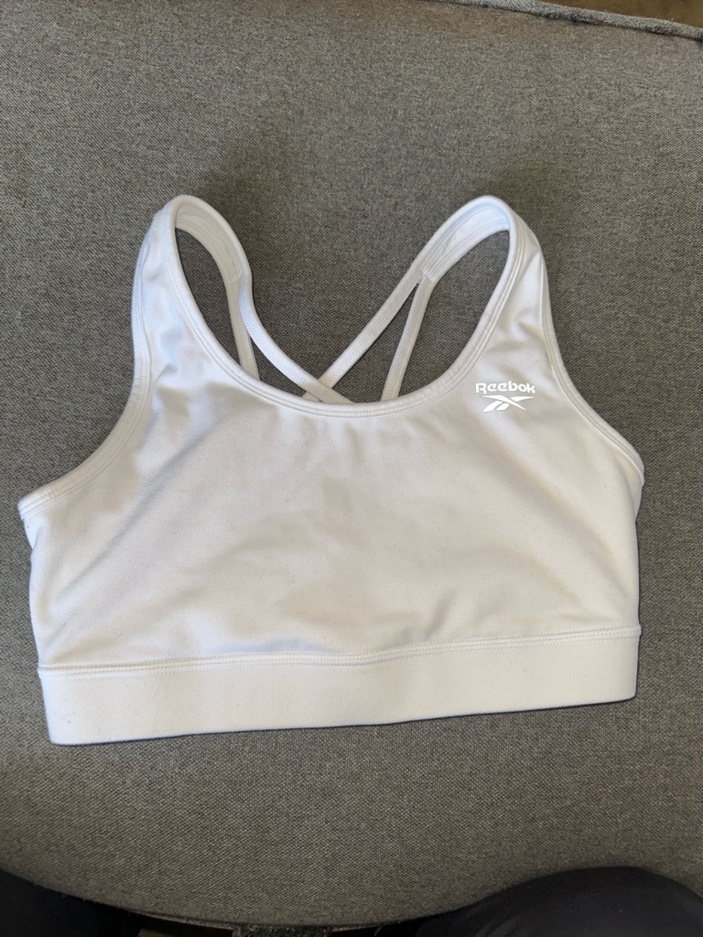 Reebok White Crisscross Back Sports Bra